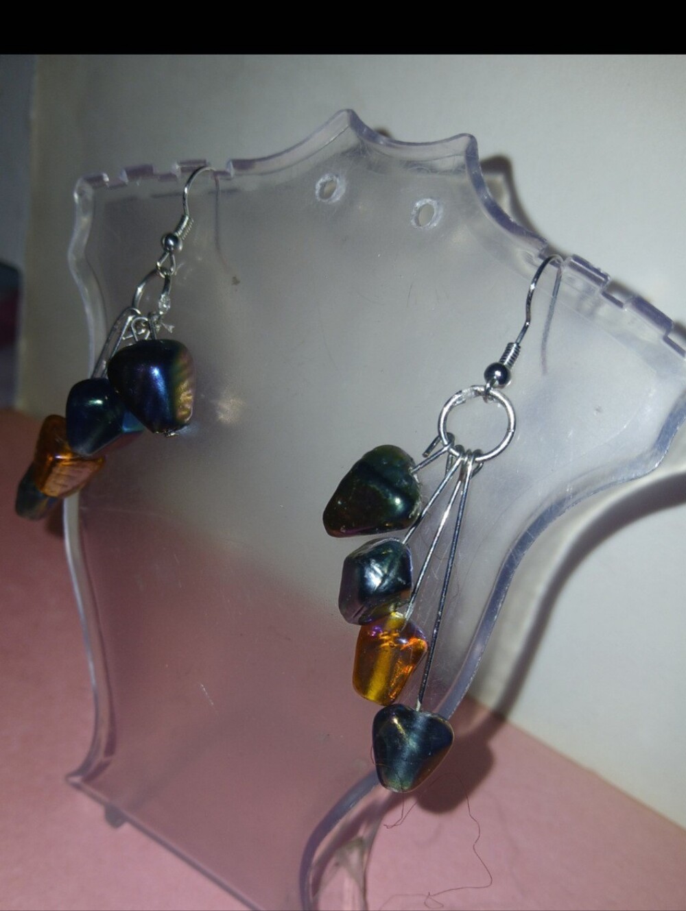 Hand Crafted Iridescent Multicolor Drop Earrings
